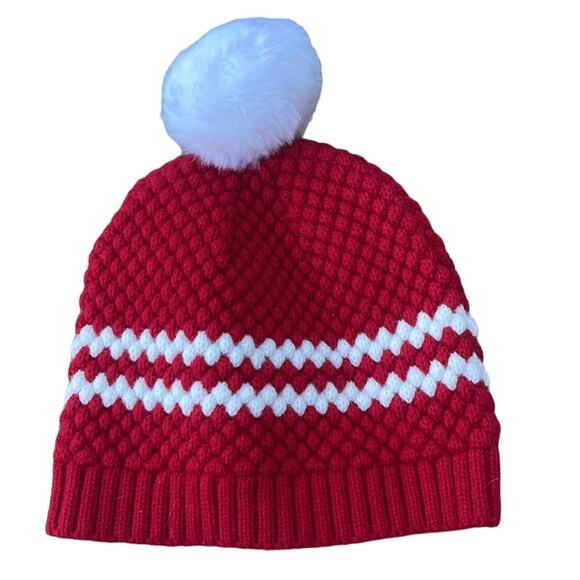 Coca Cola red & white pompom beanie hat - Picture 2 of 6